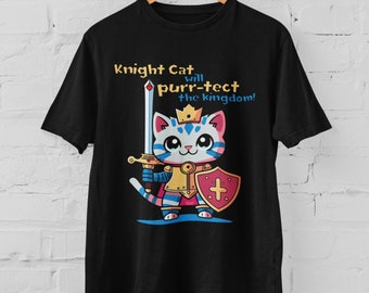 Knight Cat T-Shirt - Sir Whiskers the knightly cat
