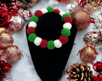 Christmas Pom Pom necklace for dogs