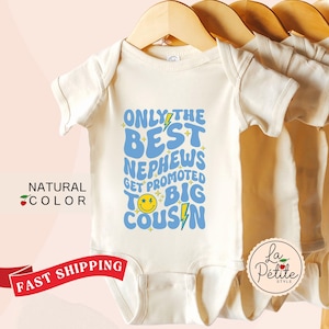 Big Cousin Onesie® Retro Big Cousin Boy Onesie® Only the Best Nephews Promoted to Big Cousins Baby Pregnancy Reveal Onesie® Boy Big Cousin