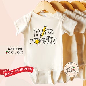 Big Cousin Lightning Bolt Onesie® Retro Big Cousin Boy Onesie® Gift for Nephew Baby Boy Cousin Bodysuit Big Cousin Boy Onesie®