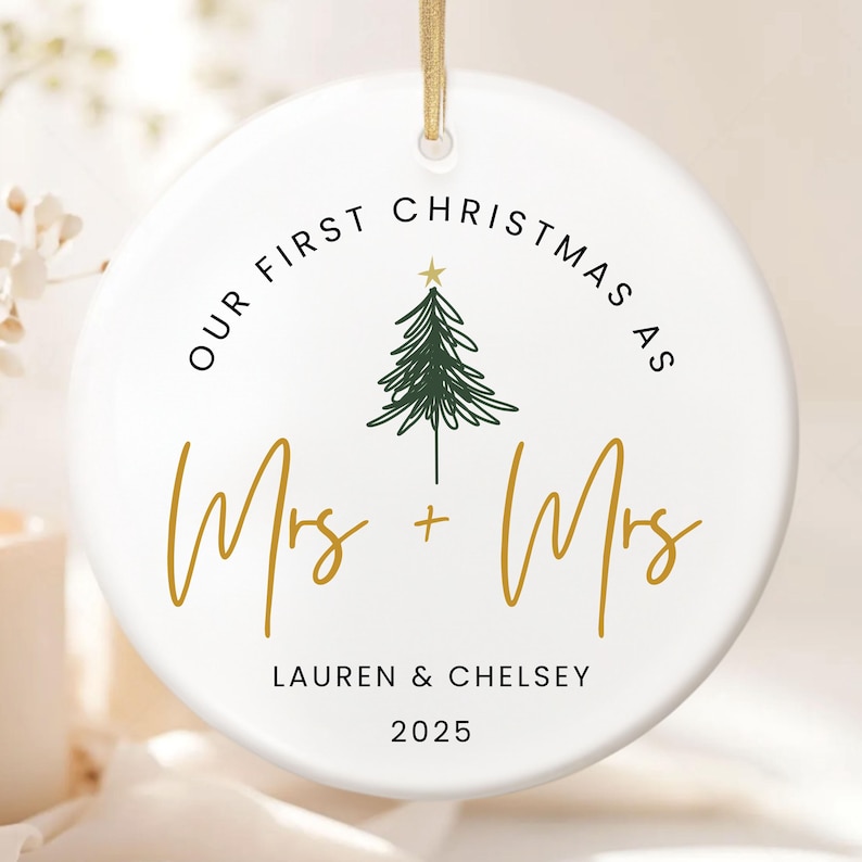 Our First Christmas Married Ornament 1st Married Christmas Ornament Personalized Ornament Christmas Wedding Ornament Wedding Gift for Couple image 8