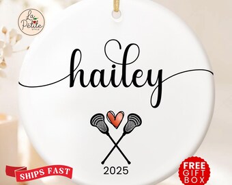 Personalized Lacrosse Ornament Girls Lacrosse Team Gifts Girls Lacrosse Player Lacrosse Teammates Gifts Custom Lacrosse Christmas Ornament