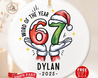 Personalized Six Seven Christmas Ornament Custom 6 7 Funny Gift for kids Teens Trending Six Seven Gift for Teens Youth Word 6 7 Ornament