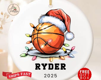 Basketball Ornament Personalized Basketball Christmas Ornament Basketball Team Gift Basketball Teammate Gift for Basketball Coach Ornament
