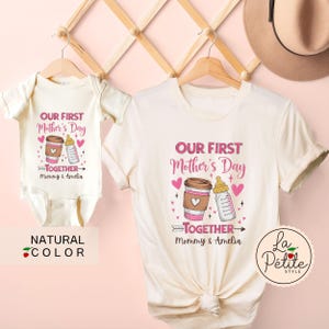First Mother's Day Mommy and Baby Matching Set Personalized First Mother's Day Gift Coffee and Baby Bottle Bodysuit Gift for First Time Mom