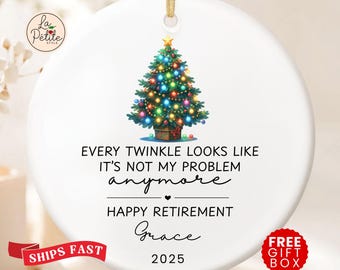 Personalized Retirement Ornament Happy Retirement Ornament Custom Retirement Gift For Boss Co Worker Gift Officially Retired Gift For Her