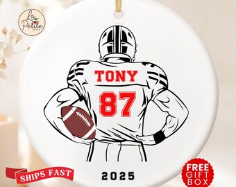 Custom Football Ornament Personalized Football Christmas Ornament Football Ornament for Football Player Gift Football Team Sports Ornament