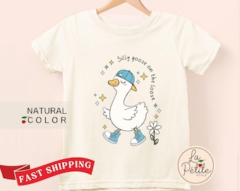Silly Goose on the loose Kids Shirt  Silly Goose Kids Tee Funny Farm Animal Toddler Boy Shirt Cute Gift for Boy Birthday Gift for Nephew