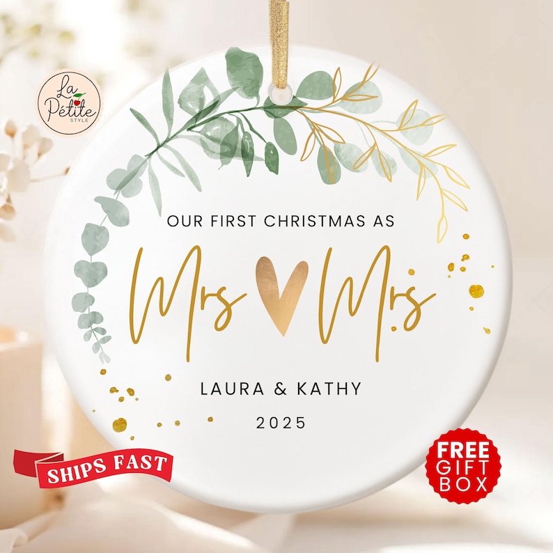 Our First Christmas Married Ornament 1st Married Christmas Ornament Personalized Ornament Christmas Wedding Ornament Wedding Gift for Couple image 7