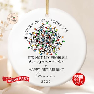 Personalized Retirement Ornament Happy Retirement Ornament Custom Retirement Gift For Boss Co Worker Gift Officially Retired Gift For Her