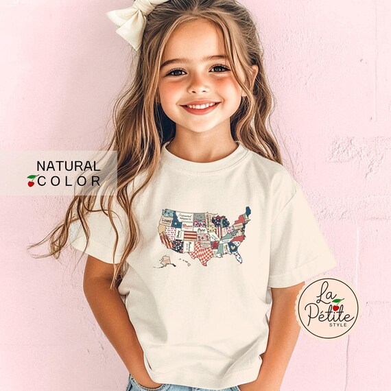 Toddler Bible Verse America Map Shirt 4th of July Toddler American Girls Boys Retro Tee Patriotic Day Toddler Short Kids Memorial Day Tee