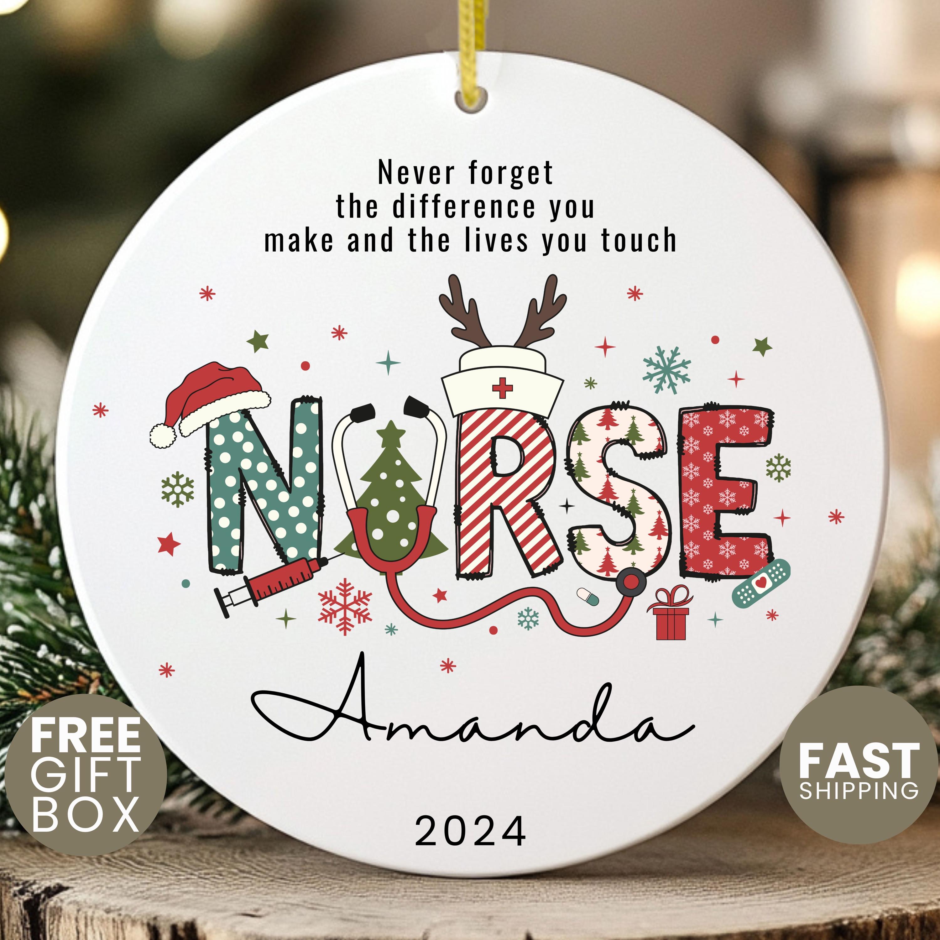 Nurse Ornament Nurse Christmas Ornament Personalized Nurse Gifts Thank You Ornament for Nurse Appreciation Gifts Nursing School Student Gift