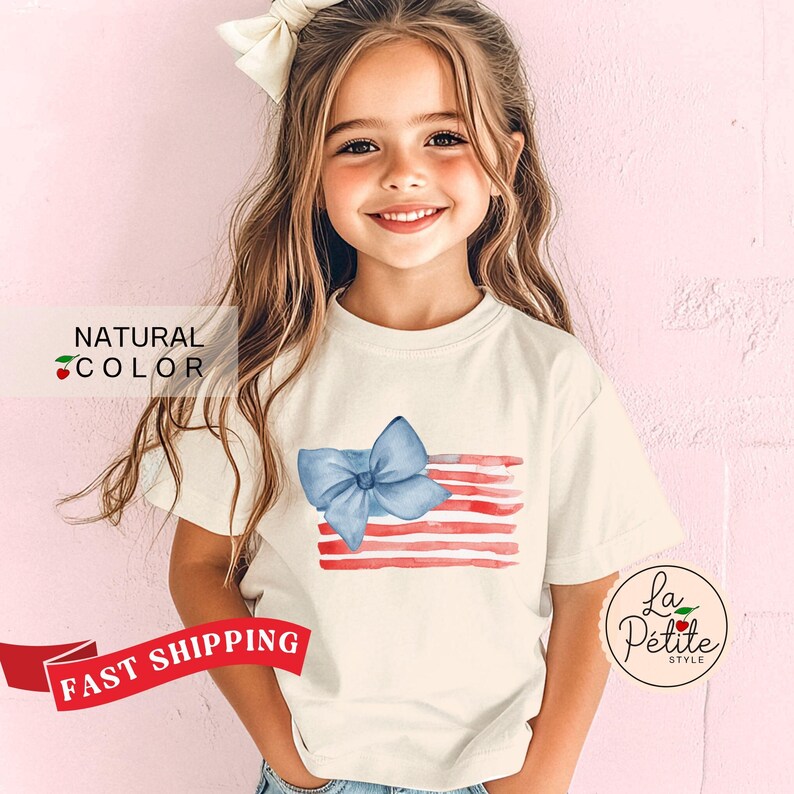 Matching 4th of July Outfits July 4th baby shower 4th of July Baby Girl Coquette Shirt 4th of July bows Mom and daughter 4th of July Shirt image 3