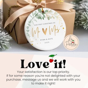 Our First Christmas Married Ornament 1st Married Christmas Ornament Personalized Ornament Christmas Wedding Ornament Wedding Gift for Couple image 12