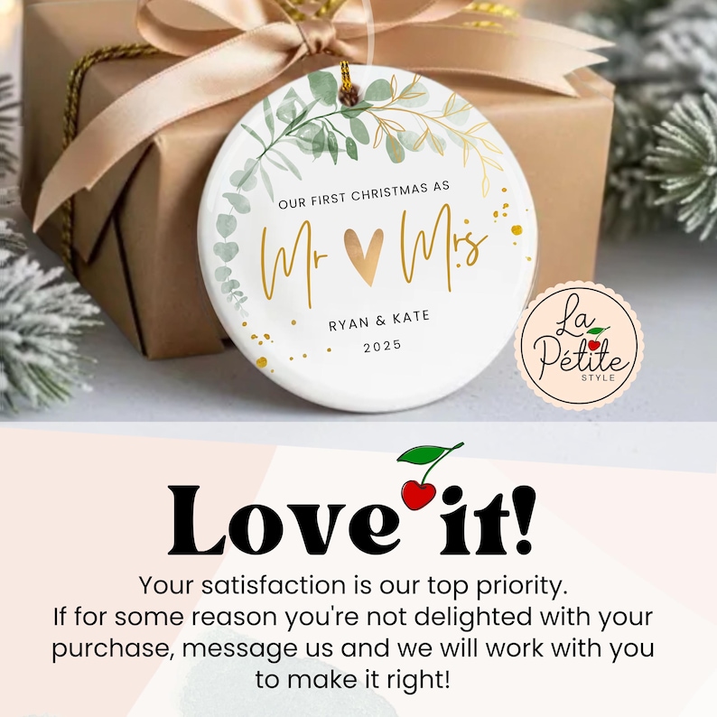 Our First Christmas Married Ornament 1st Married Christmas Ornament Personalized Ornament Christmas Wedding Ornament Wedding Gift for Couple image 12