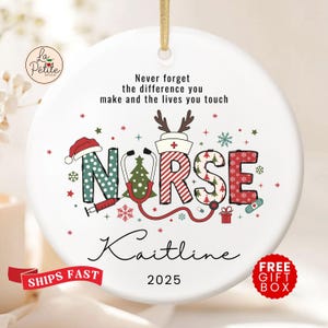 Nurse Ornament Nurse Christmas Ornament Personalized Nurse Gifts Thank You Ornament for Nurse Appreciation Gifts Nursing School Student Gift