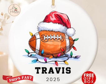Custom Football Ornament Personalized Football Christmas Ornament Football Ornament for Football Team Gift for Football Coach Team Ornament