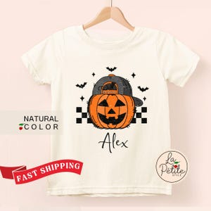 Jack-O-Lantern Personalized Boy Halloween Shirt Retro Boy Halloween Shirt Toddler Halloween Pumpkin T-shirt Spooky Boy Halloween Birthday