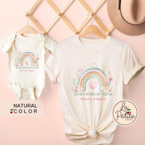 Custom Name Our First Mother's Day Together Shirt Mommy and Me Matching Set Mama and Mini Rainbow Bodysuit First Mother’s Day Mom's Gift