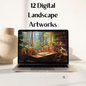 Studio Ghibli inspired Wallpaper Bundle: 12 Digital Artworks for Mobile & Desktop, Cute Anime, Instant Download, Eclectic Anime Wallpapers
