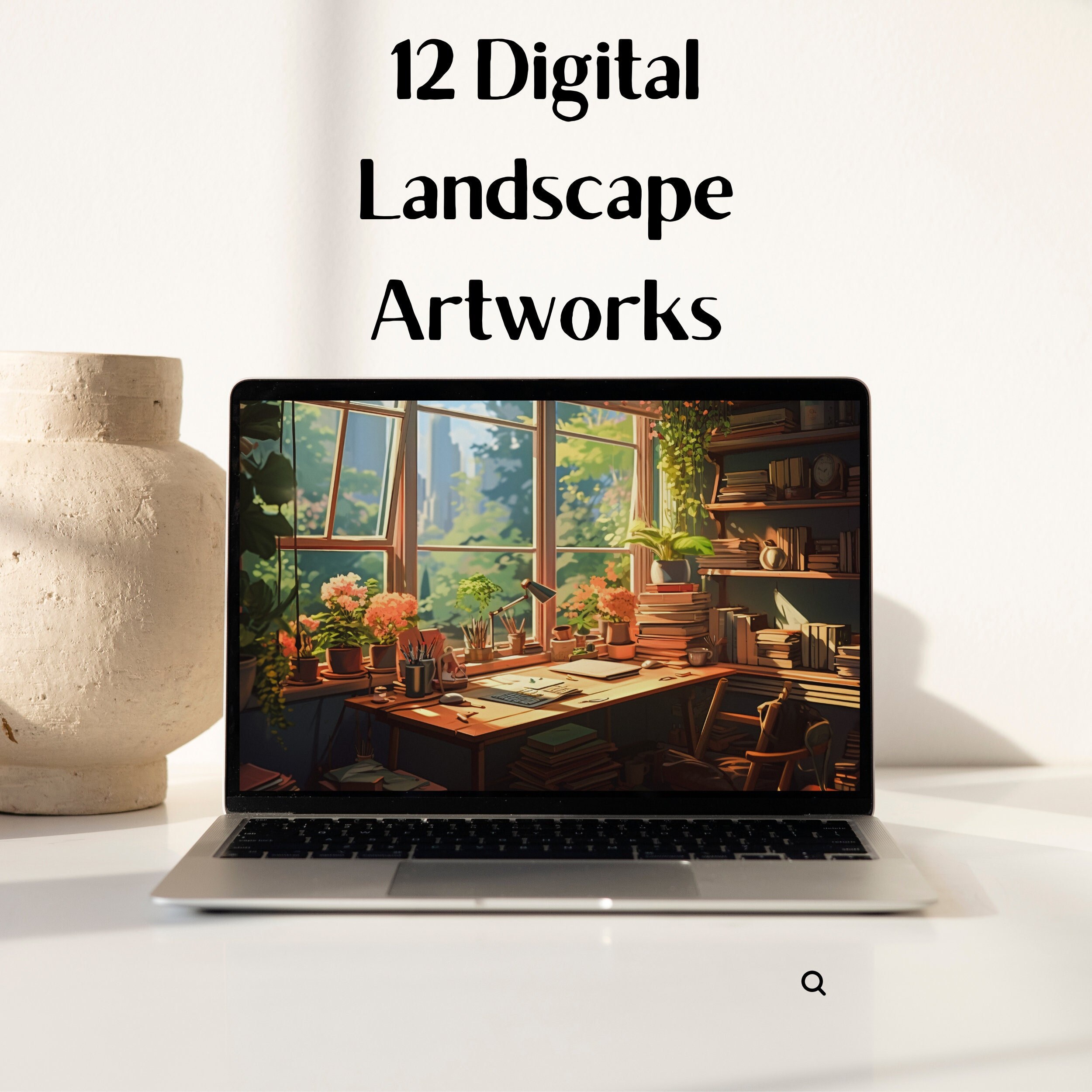 Studio Ghibli inspired Wallpaper Bundle: 12 Digital Artworks for Mobile & Desktop, Cute Anime, Instant Download, Eclectic Anime Wallpapers