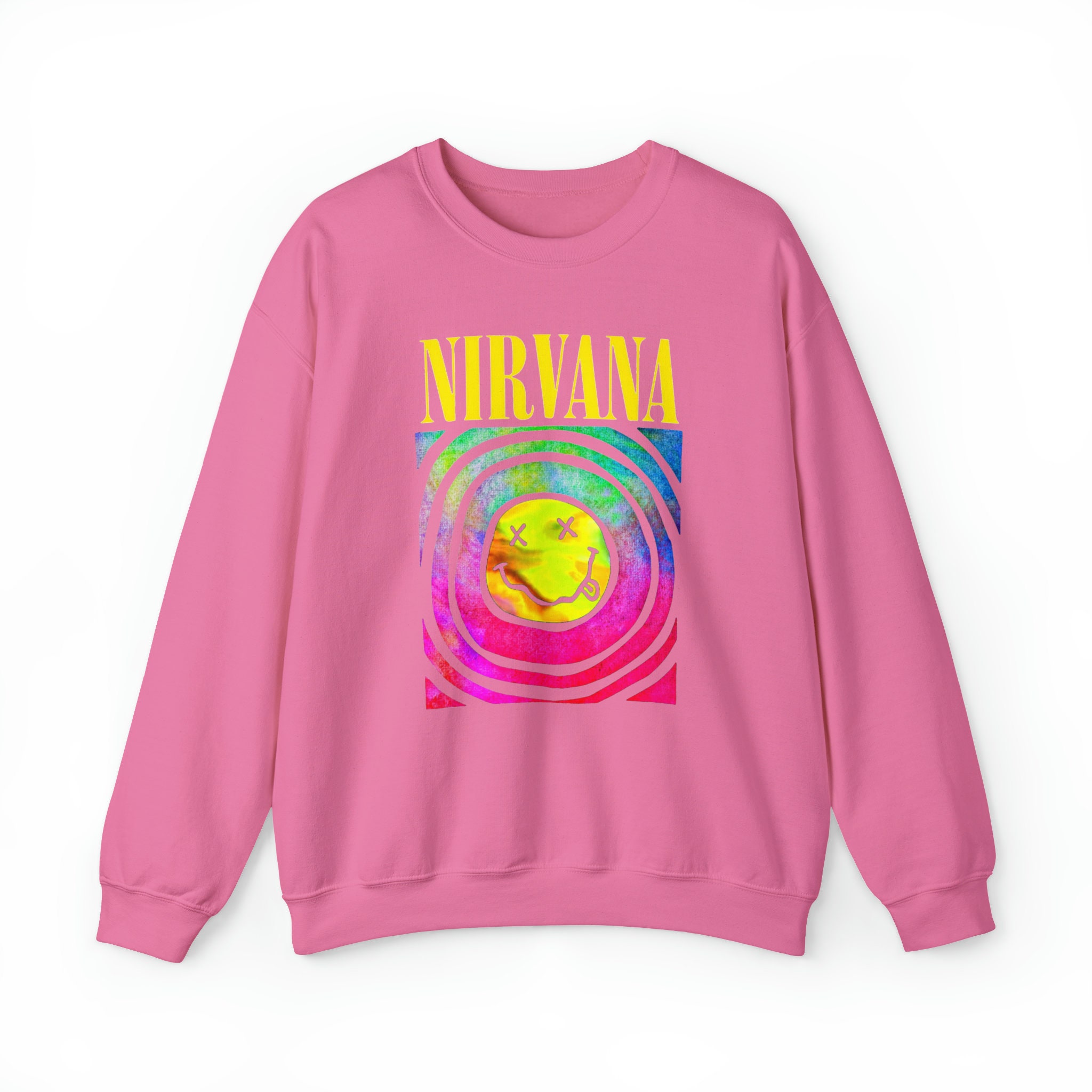 Nirvana sweatshirt pink - Etsy Polska