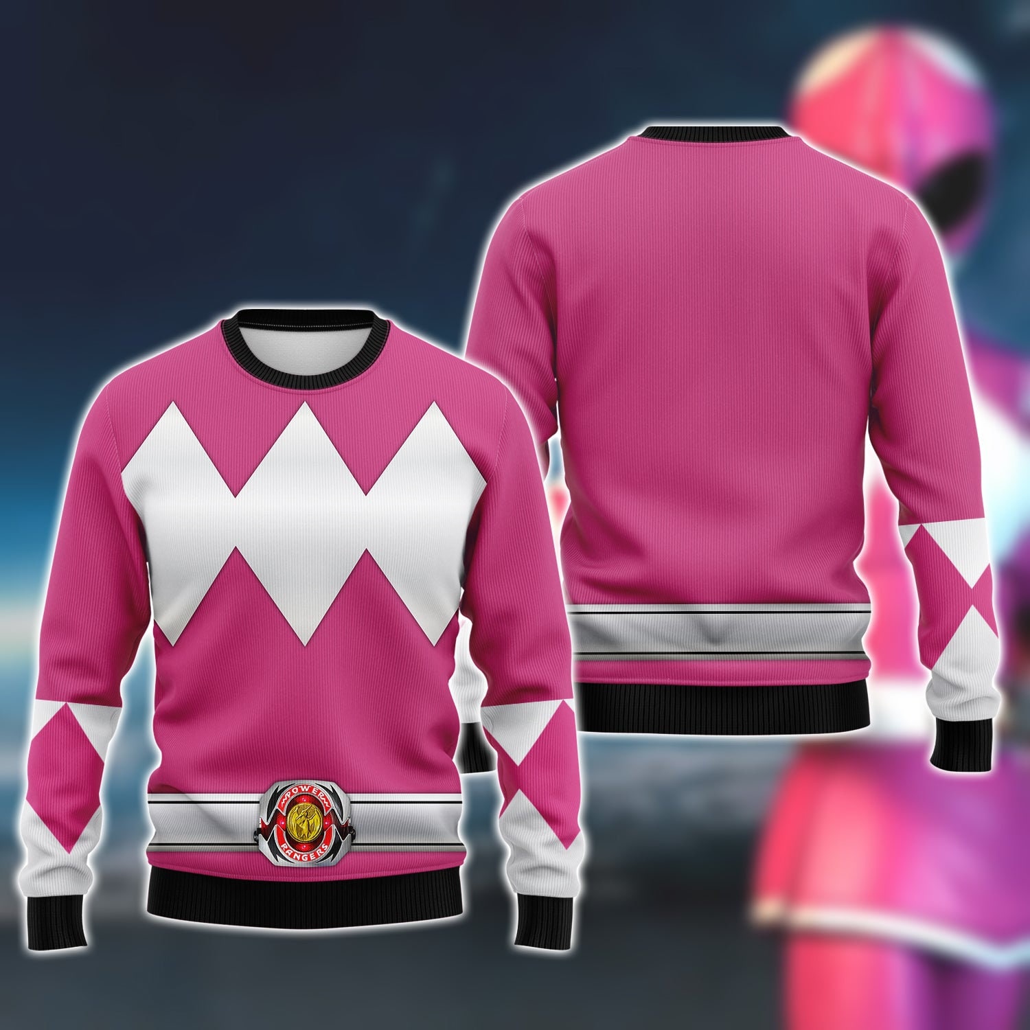 Costume Pink Ranger, Pink Fighter Rash Guard 3D Sweatshirt sold by ...