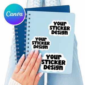 Mockup Die Cut Sticker, Sticker Mockup, Canva sticker Mockup, Printify Sticker Mockup, aesthetic sticker mockup, sticker template canva