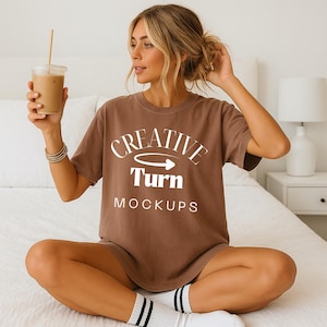 Espresso Comfort Colors 1717 T-Shirt, tshirt Mockup, Oversized tshirt Mockup, Comfort Colors T-shirt Mockup, Print On Demand Mockup