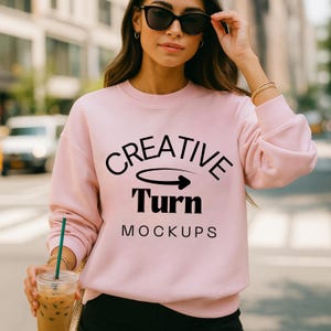 Light Pink Gildan 18000 Mockup, Gildan 18000 sweatshirt Mockup, Pink  Sweatshirt Mockup, Gildan Mockup camping, trendy sweatshirt mockup