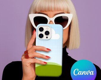 Tough Case Mockup, Phone Case Mockup, iPhone Case Mockup, iPhone Mockup, Canva PNG, iPhone canva mockup, POD phone mock
