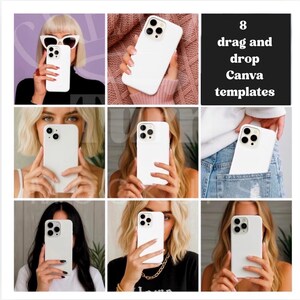 Tough Case Mockup bundle, Phone Case Mockup, iPhone Case Mockup, iPhone Mockup, Canva PNG, iPhone canva mockup, POD phone mock image 2