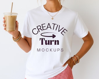White Bella Canvas 3001 Shirt Mockup, T-shirt Mockup, 3001 Bella Canvas, Shirt Model Mockup TShirt Mockup, Bella Canvas 3001 White Mockup