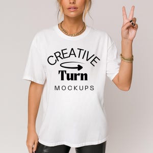 Comfort Colors 1717 Mockup white,Trendy Oversized Tshirt Mockup, comfort colurs Shirt Mock, influencer Mockup, Y2K,  grunge tshirt Mockup,