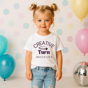 Bella and Canvas 3001Y White Mockup, Kid&#39;s TShirt Mockup, White T-Shirt Mockup, Youth Tshirt Mockup, birthday T-shirt Mockup, toddler mockup