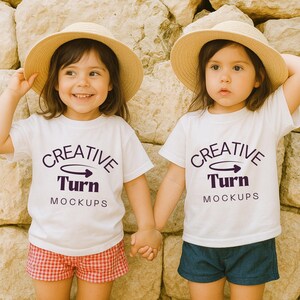 Kid Mockups Gildan 5000B White, Mockup Kids Shirt Mockup, Mockup Kids White T-Shirt, Mockup Kids Gildan 5000B, toddler white tshirt mockup