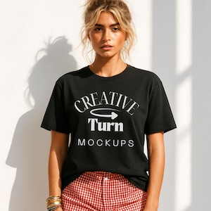 Black Bella Canvas 3001 Shirt Mockup, T-shirt Mockup, 3001 Bella Canvas, Shirt Model Mockup TShirt Mockup, Bella Canvas 3001 black Mockup