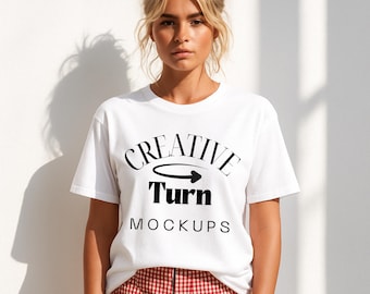 White Bella Canvas 3001 Shirt Mockup, T-shirt Mockup, 3001 Bella Canvas, Shirt Model Mockup TShirt Mockup, Bella Canvas 3001 White Mockup