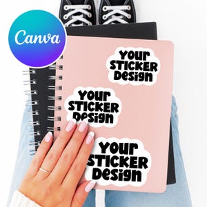 Mockup Die Cut Sticker, Sticker Mockup, Canva sticker Mockup, Printify Sticker Mockup, aesthetic sticker mockup, sticker template canva
