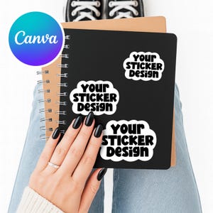 Mockup Die Cut Sticker, Sticker Mockup, Canva sticker Mockup, Printify Sticker Mockup, aesthetic sticker mockup, sticker template canva