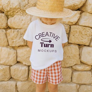 Kids White Tshirt Mockup, kids Boho Shirt Mockup, White Tee Girl Toddler Mockup, Child Bundle Bella Canvas Youth 3001Y, 64000B, Gildan 5000B