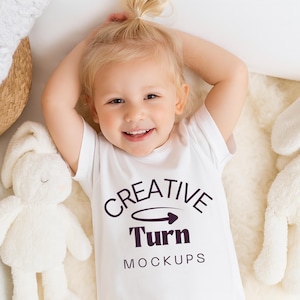 Kids White Tshirt Mockup, kids Boho Shirt Mockup, White Tee Girl Toddler Mockup, Child Bundle Bella Canvas Youth 3001Y, 64000B, Gildan 5000B