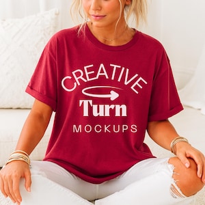 Red Bella Canvas 3001 Shirt Mockup, T-shirt Mockup, 3001 Bella Canvas, Shirt Model Mockup TShirt Mockup, Bella Canvas 3001 Red Mockup
