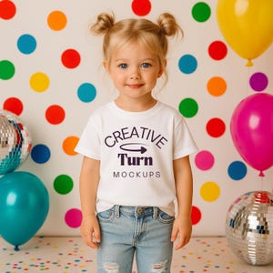Bella and Canvas 3001Y White Mockup, Kid&#39;s TShirt Mockup, White T-Shirt Mockup, Youth Tshirt Mockup, birthday T-shirt Mockup, toddler mockup