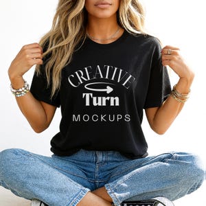 Black Bella Canvas 3001 Shirt Mockup, T-shirt Mockup, 3001 Bella Canvas, Shirt Model Mockup TShirt Mockup, Bella Canvas 3001 black Mockup