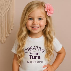 Bella and Canvas 3001Y White Mockup, Kid&#39;s T-Shirt Mockup, White T-Shirt Mockup, Youth T-Shirt Mockup, Summer T-shirt Mockup, toddler mockup