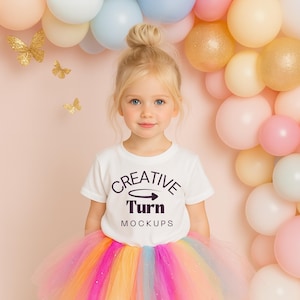 Bella and Canvas 3001Y White Mockup, Kid&#39;s TShirt Mockup, White T-Shirt Mockup, Youth Tshirt Mockup, birthday T-shirt Mockup, toddler mockup