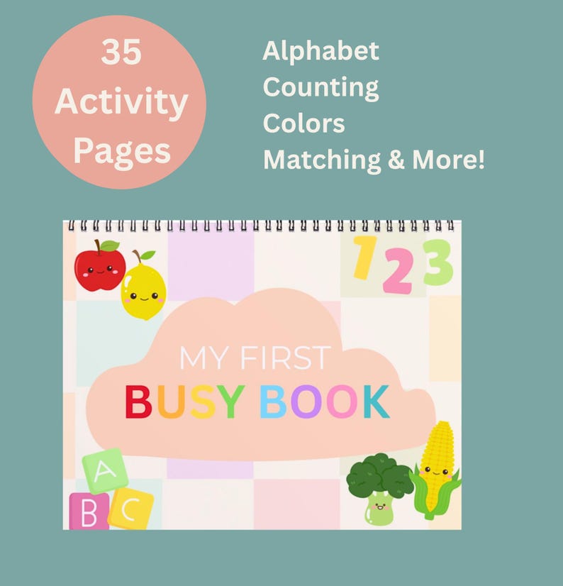 Toddler Busybook Printable PDF | Velcro Learning Binder | Preschool ...