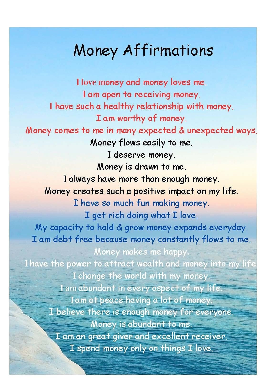 Attract Money Affirmations Etsy
