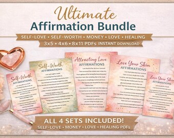 Ultimate Affirmation Bundle Printable | Self-Love, Self-Worth, Money, Love & Healing Affirmations | Instant Download